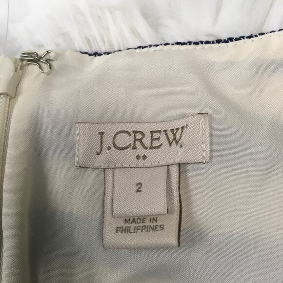 J. Crew Factory Women's Shift Dress Blue White Striped Cotton - Picture 7 of 7